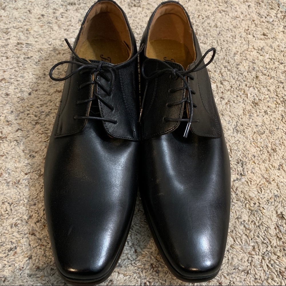 Florsheim Black Leather Kierland Lace Up Shoes Size 12EEE - Picture 2 of 11